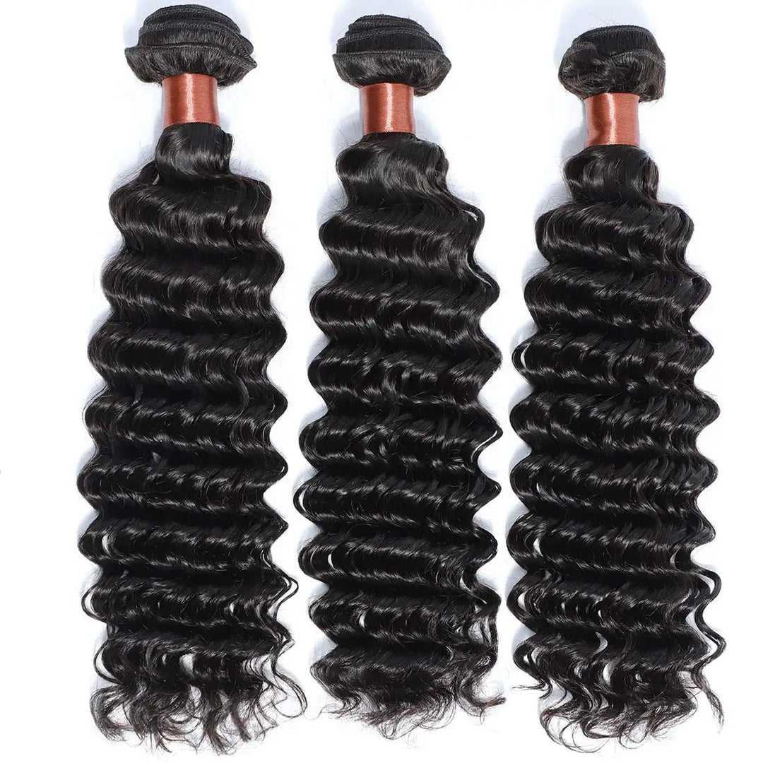 100 Virgin Curly Hair Bundles 12A Double Weft Natural - GirlnamedParis