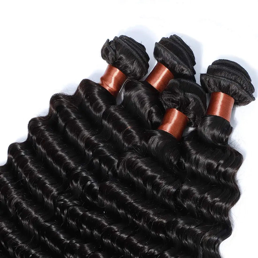 100 Virgin Curly Hair Bundles 12A Double Weft Natural - GirlnamedParis