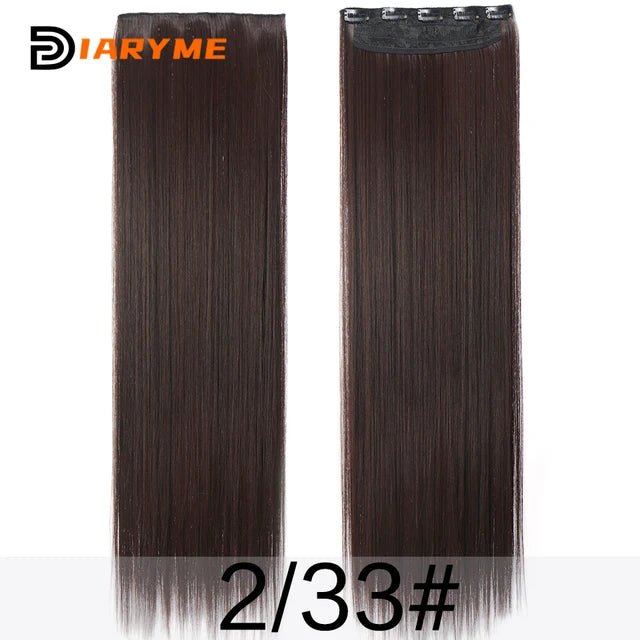 100cm Straight BlackRed HeatResistant ClipIn Hair Extensions - GirlnamedParis