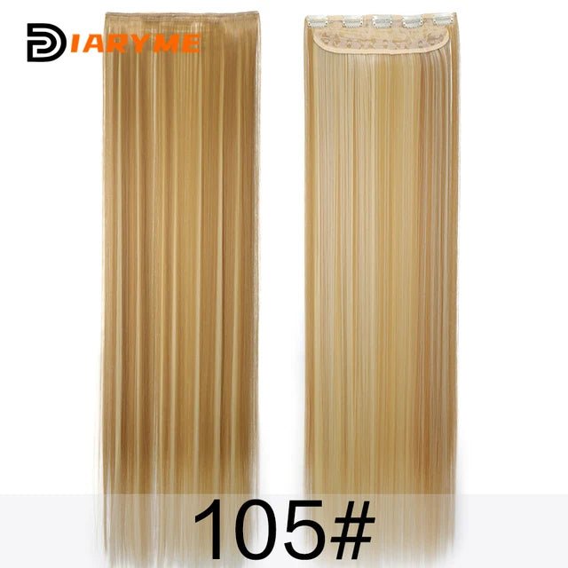 100cm Straight BlackRed HeatResistant ClipIn Hair Extensions - GirlnamedParis