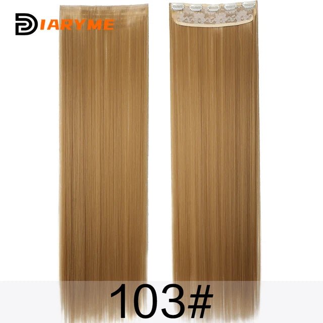 100cm Straight BlackRed HeatResistant ClipIn Hair Extensions - GirlnamedParis