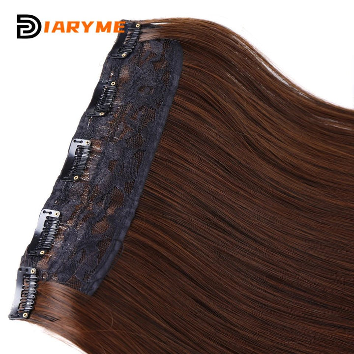 100cm Straight BlackRed HeatResistant ClipIn Hair Extensions - GirlnamedParis