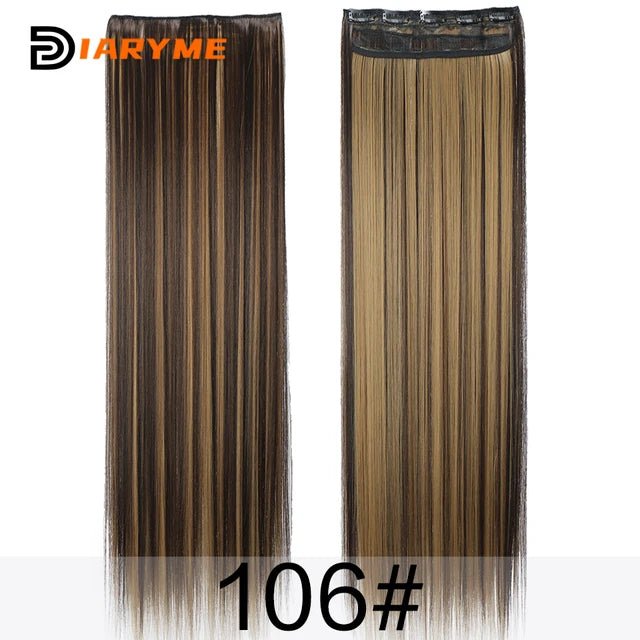 100cm Straight BlackRed HeatResistant ClipIn Hair Extensions - GirlnamedParis