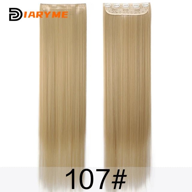 100cm Straight BlackRed HeatResistant ClipIn Hair Extensions - GirlnamedParis