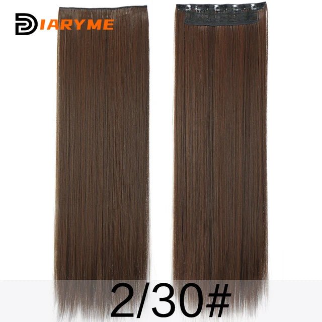 100cm Straight BlackRed HeatResistant ClipIn Hair Extensions - GirlnamedParis