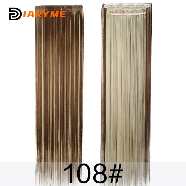 100cm Straight BlackRed HeatResistant ClipIn Hair Extensions - GirlnamedParis