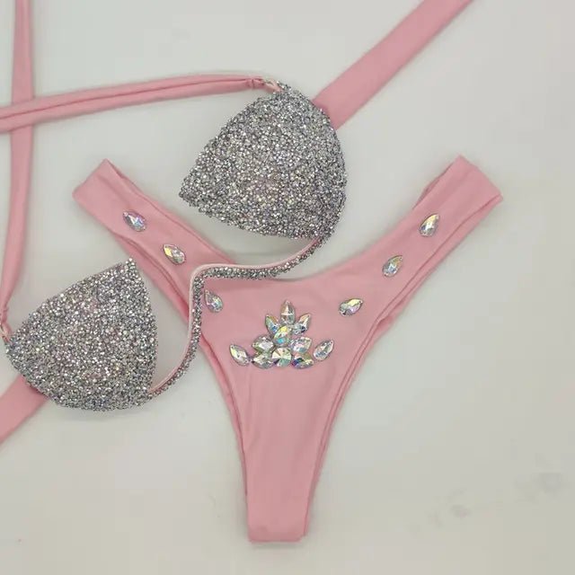 2023 Womens HighWaist Sequin Diamond Bikini Set - GirlnamedParis