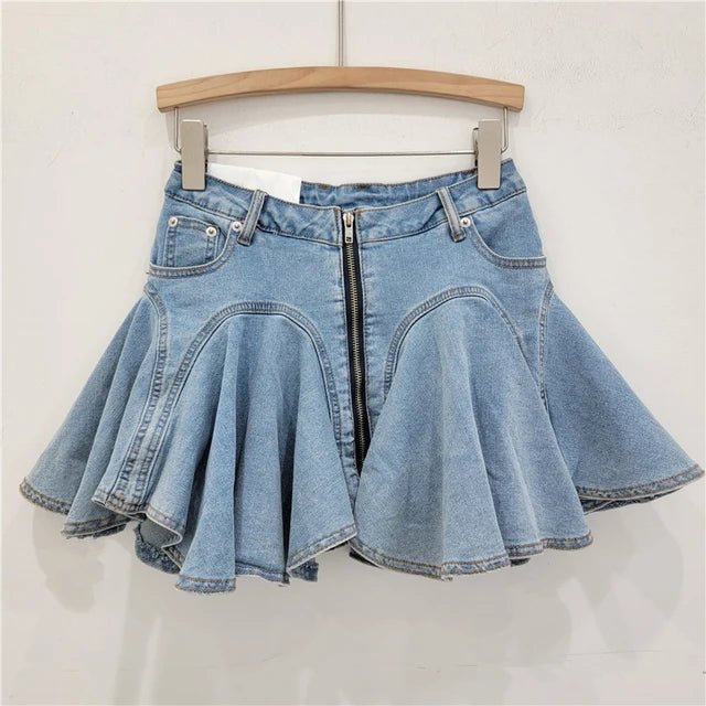 2024 Summer 3D Ruffled Edge Denim Skirt - GirlnamedParis