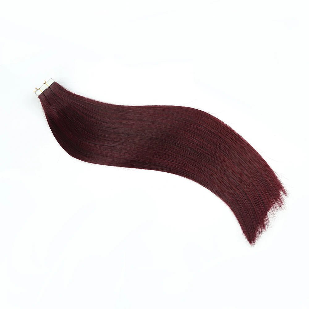 24 Seamless 99J Burgundy Remy TapeIn Hair Extensions - GirlnamedParis