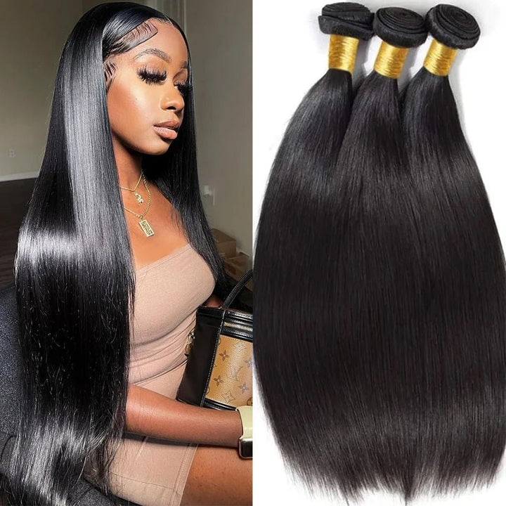 30 Brazilian Remy Hair Bone Straight Bundles - GirlnamedParis