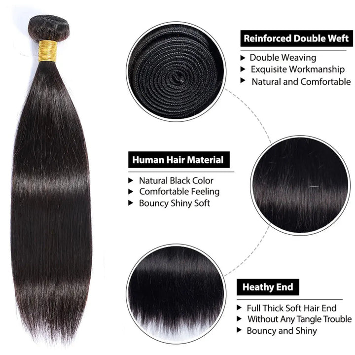 30 Brazilian Straight 100 Human Hair Bundles - GirlnamedParis