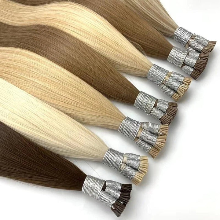 30 BrownBlonde ITip Human Hair Extensions Set - GirlnamedParis