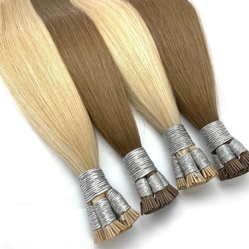 30 BrownBlonde ITip Human Hair Extensions Set - GirlnamedParis