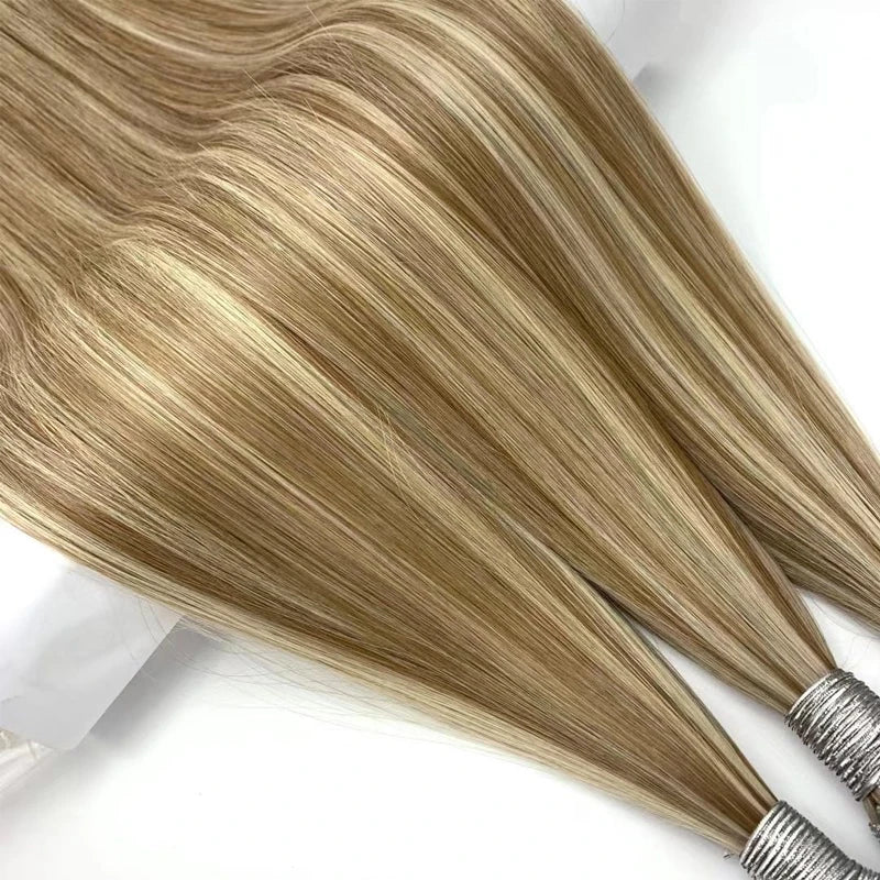 30 BrownBlonde ITip Human Hair Extensions Set - GirlnamedParis