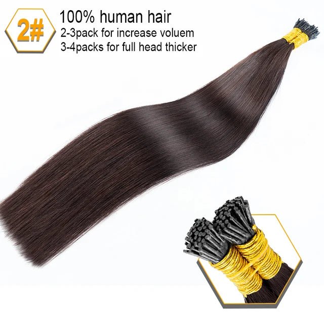 30 BrownBlonde ITip Human Hair Extensions Set - GirlnamedParis