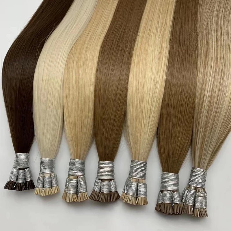 30 BrownBlonde ITip Human Hair Extensions Set - GirlnamedParis