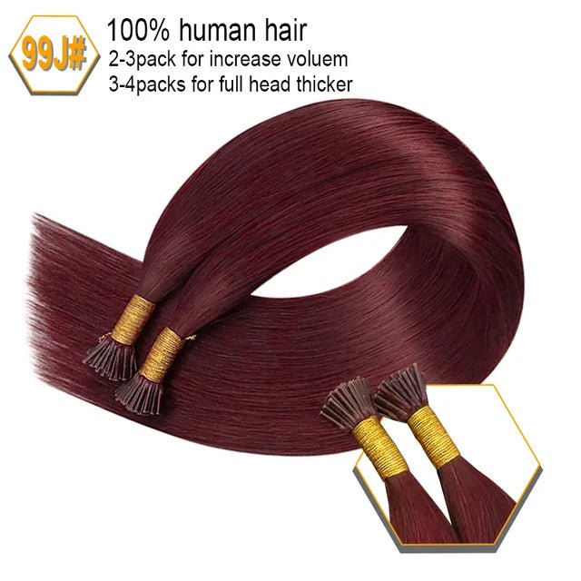 30 BrownBlonde ITip Human Hair Extensions Set - GirlnamedParis