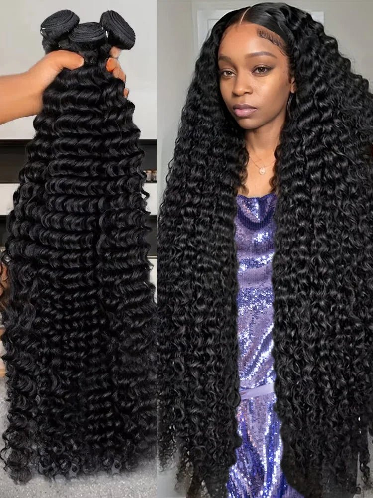 3032 Inch Deep Wave Remy Virgin Human Hair Bundles - GirlnamedParis