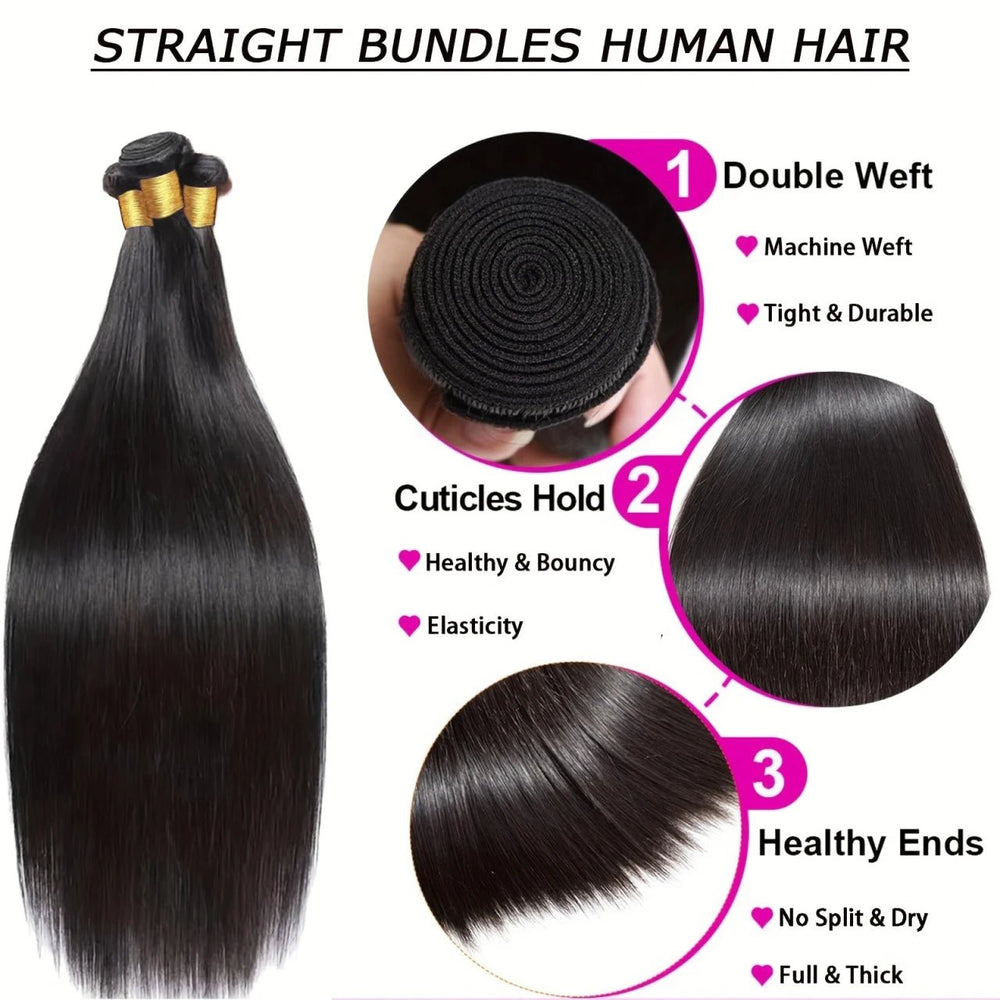 34 Bone Straight Vietnamese Hair Extensions 3 Bundle Deal - GirlnamedParis