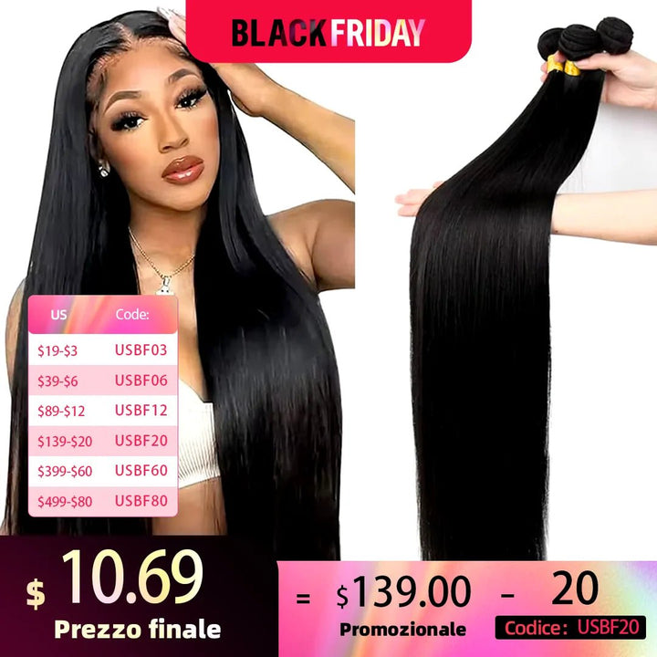 34 Bone Straight Vietnamese Hair Extensions 3 Bundle Deal - GirlnamedParis