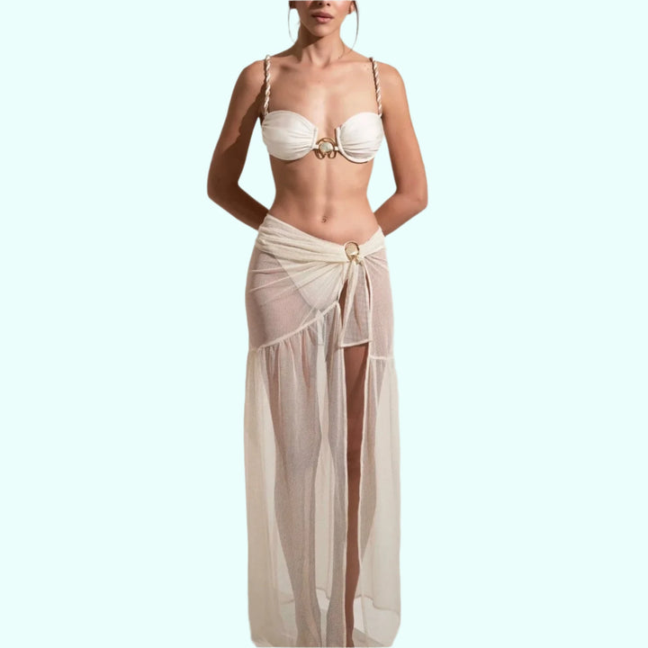 3Piece Sexy PushUp Bikini Set with CoverUp Skirt - GirlnamedParis