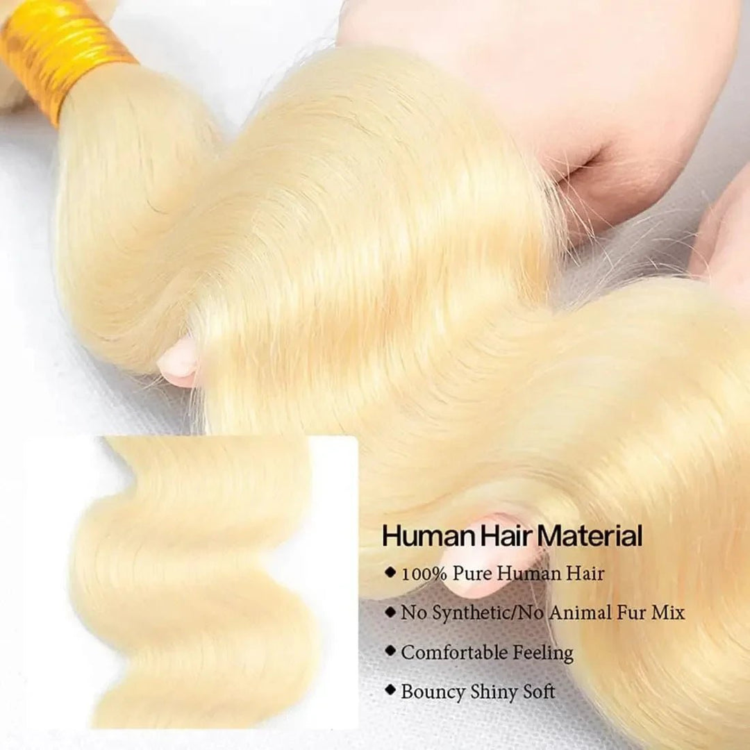 613 Blonde Brazilian Body Wave Human Hair Bundles - GirlnamedParis