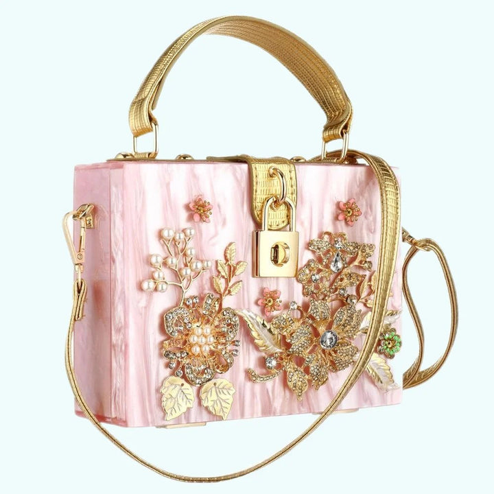 Acrylic Handbags Women 2022 Fashion Flower Shoulder Bags Evening Party - GirlnamedParis