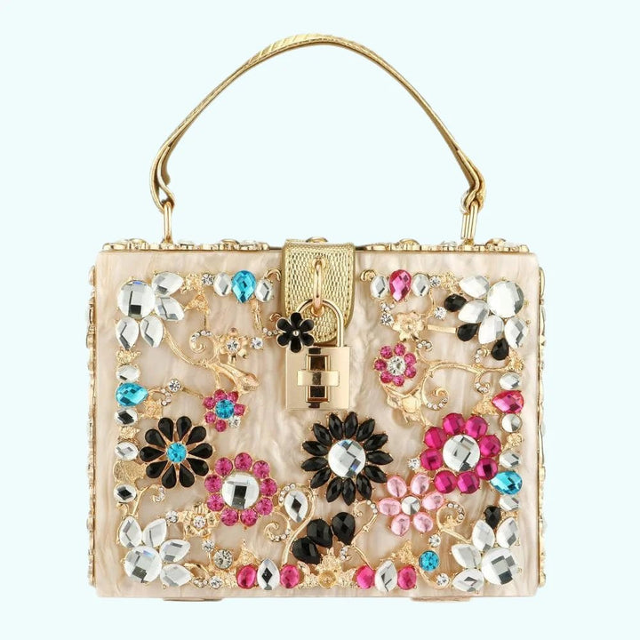 Acrylic Handbags Women 2022 Fashion Flower Shoulder Bags Evening Party - GirlnamedParis