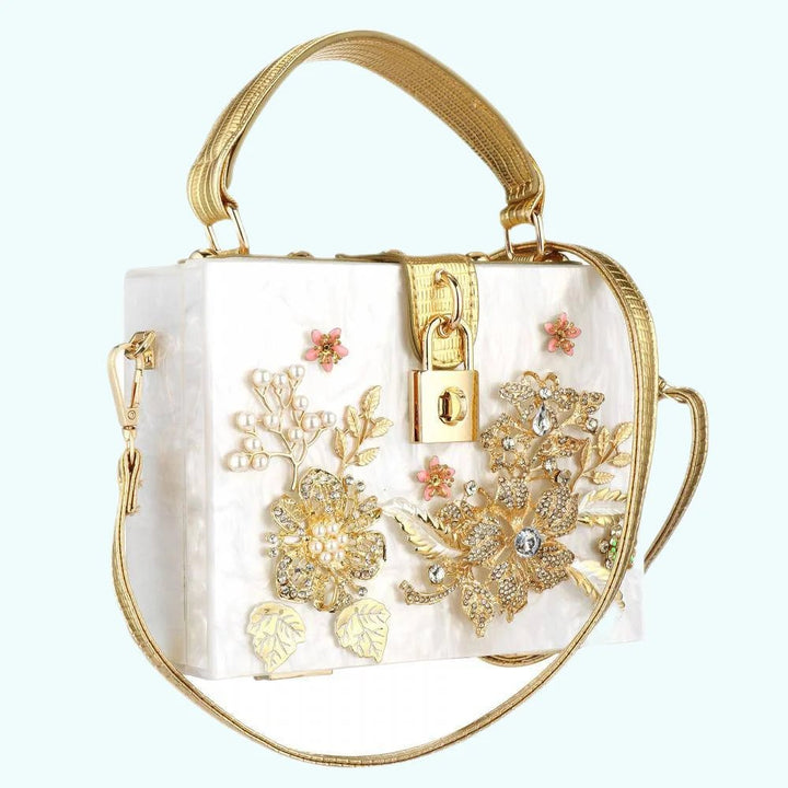 Acrylic Handbags Women 2022 Fashion Flower Shoulder Bags Evening Party - GirlnamedParis