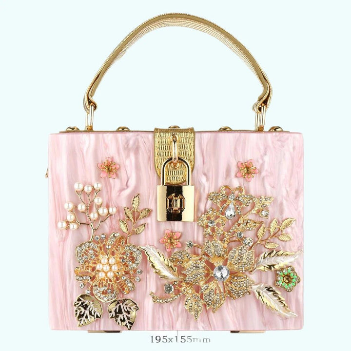 Acrylic Handbags Women 2022 Fashion Flower Shoulder Bags Evening Party - GirlnamedParis