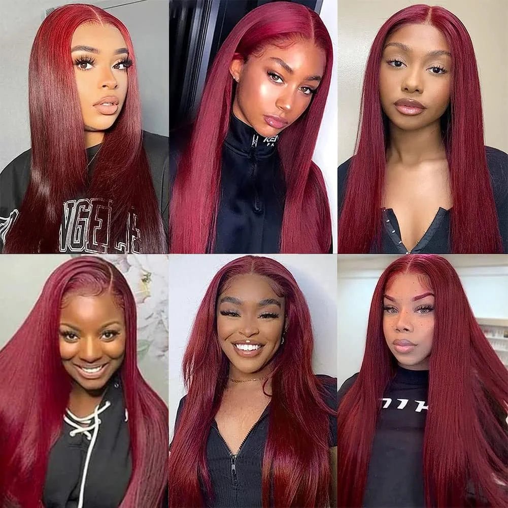 Burgundy HD Lace Front 30 Human Hair Wig - GirlnamedParis