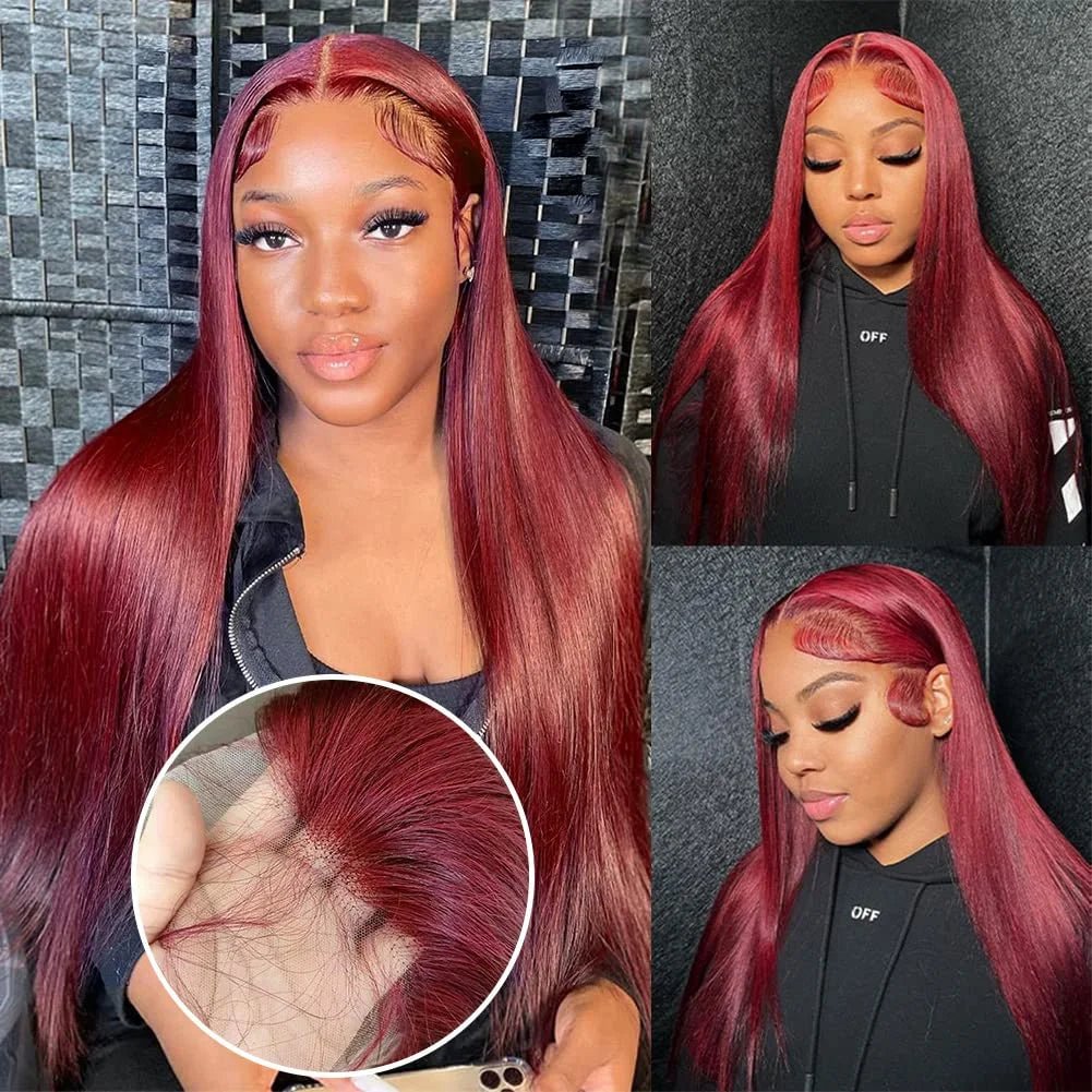 Burgundy HD Lace Front 30 Human Hair Wig - GirlnamedParis