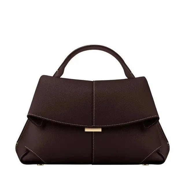 Chic Womens Pleated Cowhide Handbag French Design - GirlnamedParis