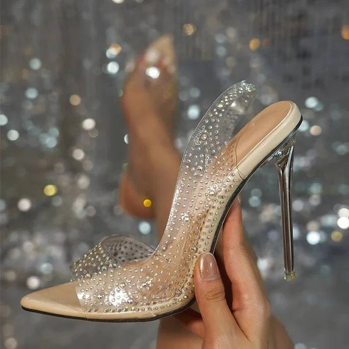 Crystal Rhinestone PVC Transparent Women Pumps Sandal - GirlnamedParis