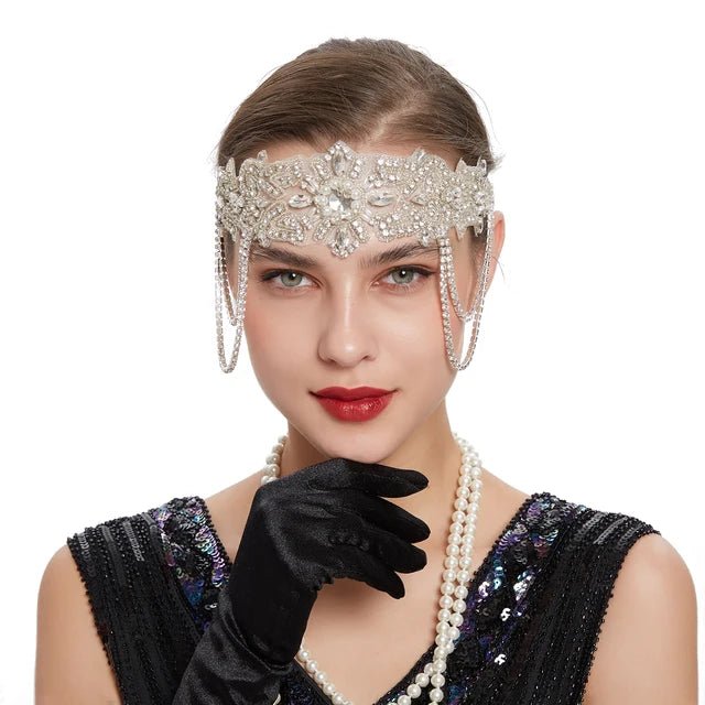 Deluxe Retro Bridal Headband with Pearls and Rhinestones - GirlnamedParis