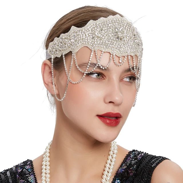 Deluxe Retro Bridal Headband with Pearls and Rhinestones - GirlnamedParis