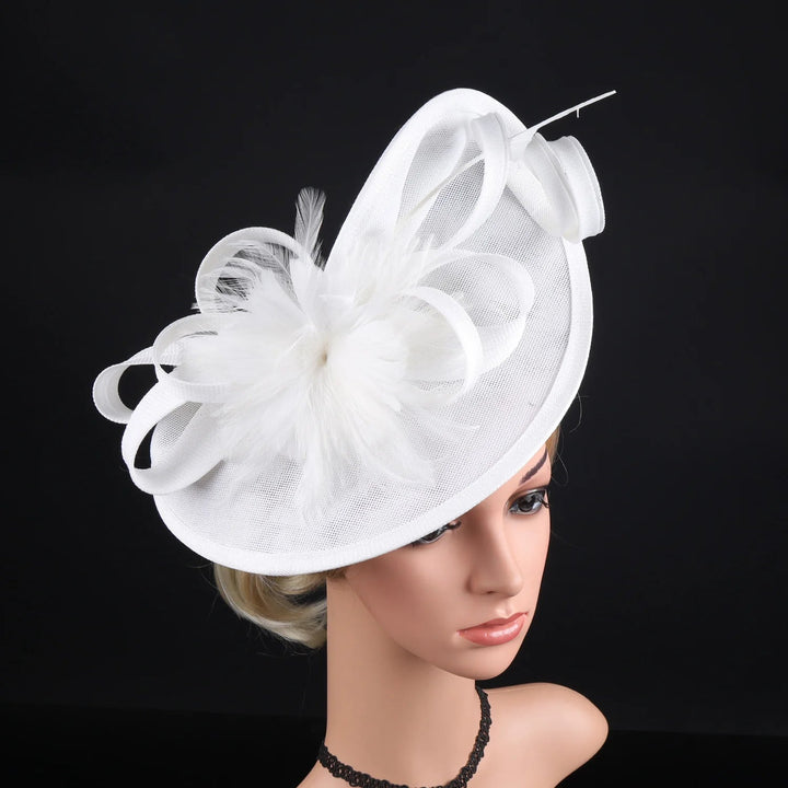 Elegant 2024 Feather Flower Fascinator for Weddings Events - GirlnamedParis