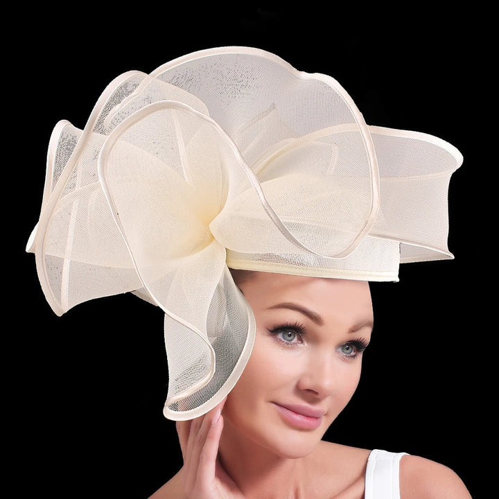 Elegant Beige Fascinator Perfect for Derby Weddings Parties - GirlnamedParis