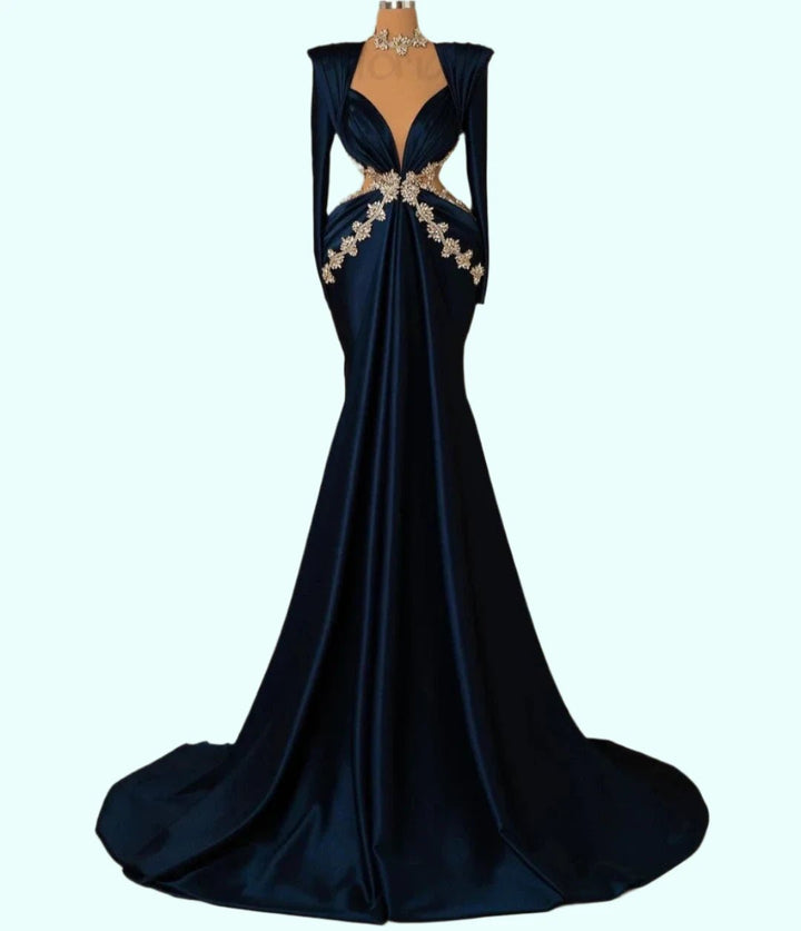 Elegant Evening Gown with Rhinestone Paris - Luxury (Copy) - GirlnamedParis