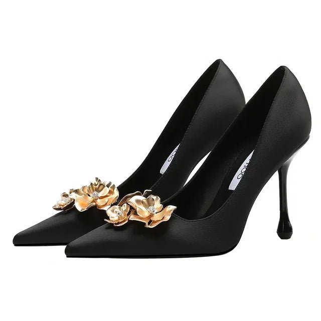 Elegant Silk Floral High Heels for Women 2024 - GirlnamedParis