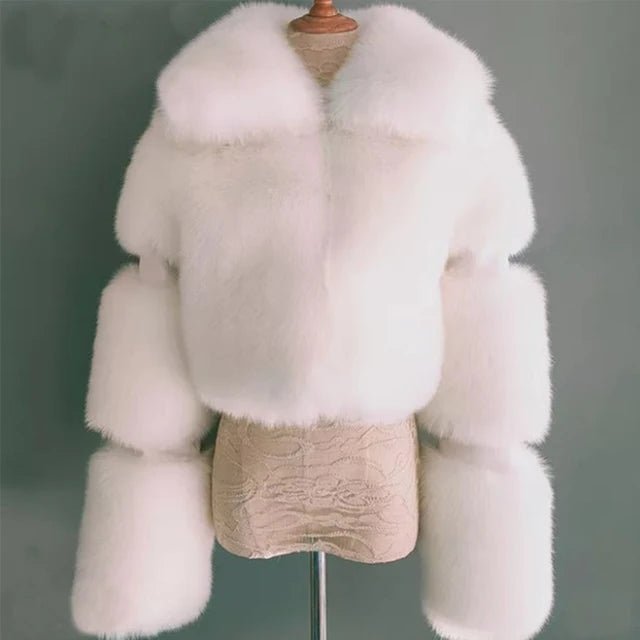 Elegant Womens Fur Coat with Patchwork Design - GirlnamedParis