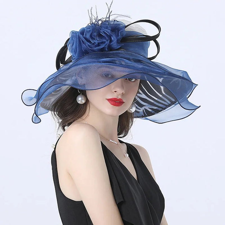 Elegant Womens Organza Wide Brim Summer Hat - GirlnamedParis