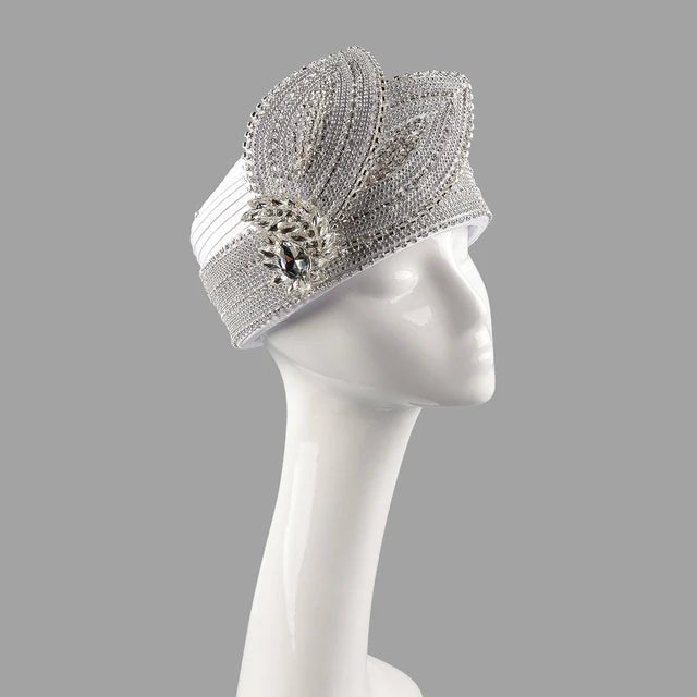 Elegant Womens Satin Rhinestone Church Fascinator Hat - GirlnamedParis