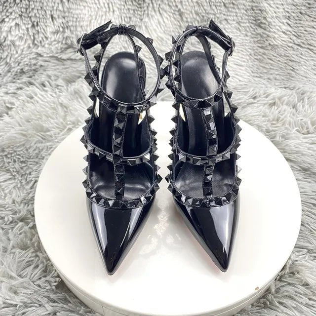 Elegant Womens Stiletto Heels with Studded Detailing 12cm - GirlnamedParis