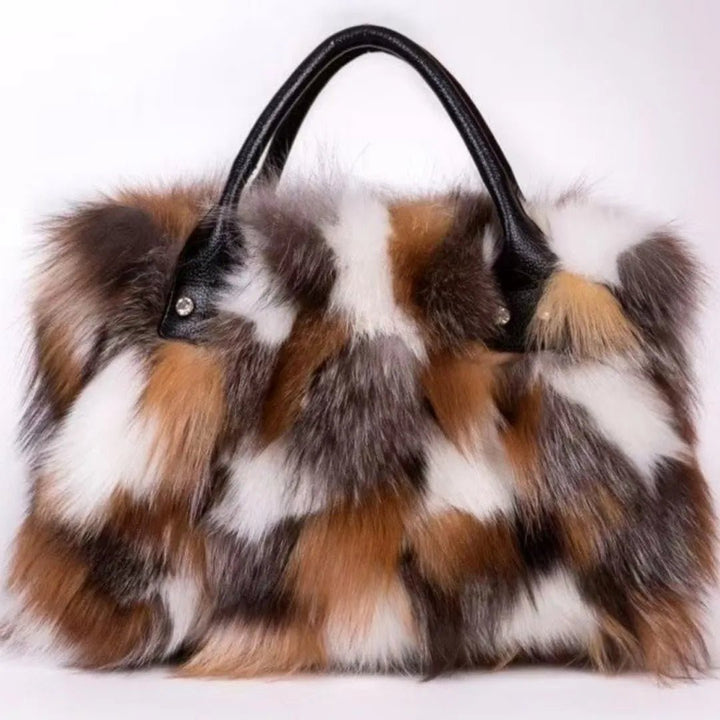 Exquisite Designer Fluffy Fox Fur Crossbody Tote - GirlnamedParis