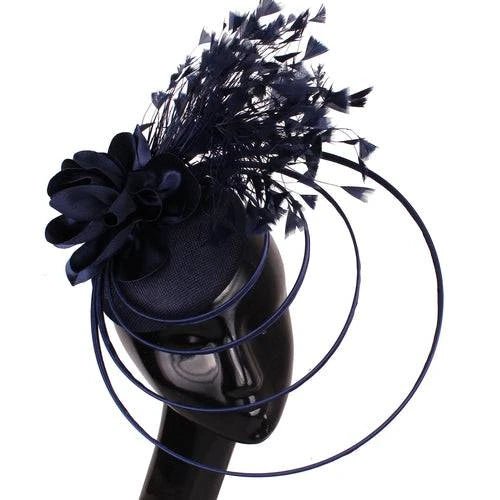 Feather Fascinator Black Hats For Elegant Women Ladies - GirlnamedParis