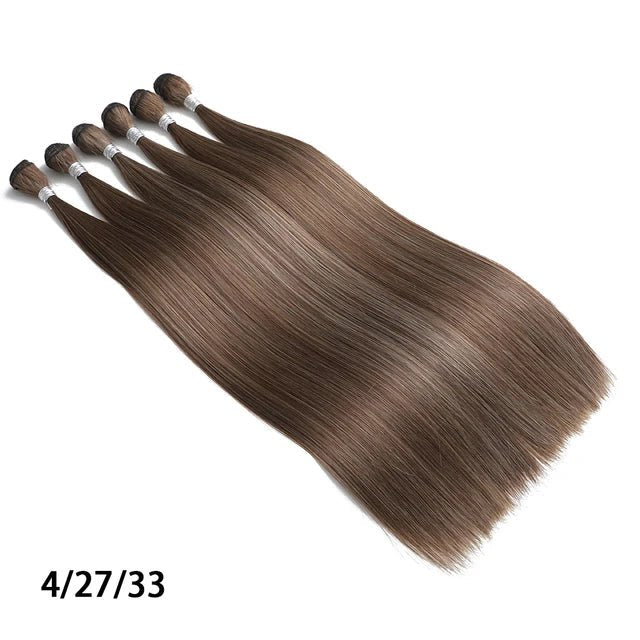 Long Synthetic Brown Hair Extensions 2230 HeatResistant - GirlnamedParis