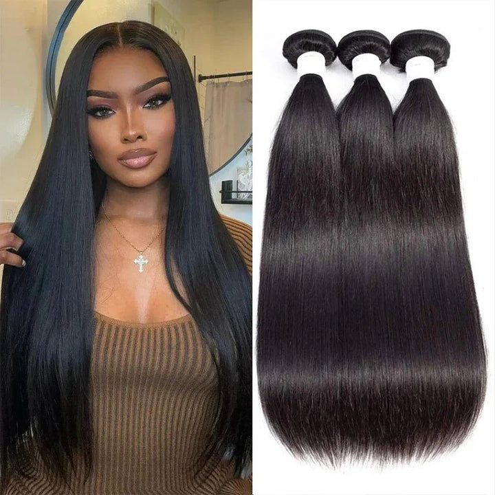 Luxurious Brazilian Bone Straight Hair Extensions 100 Human 3040 Inches - GirlnamedParis