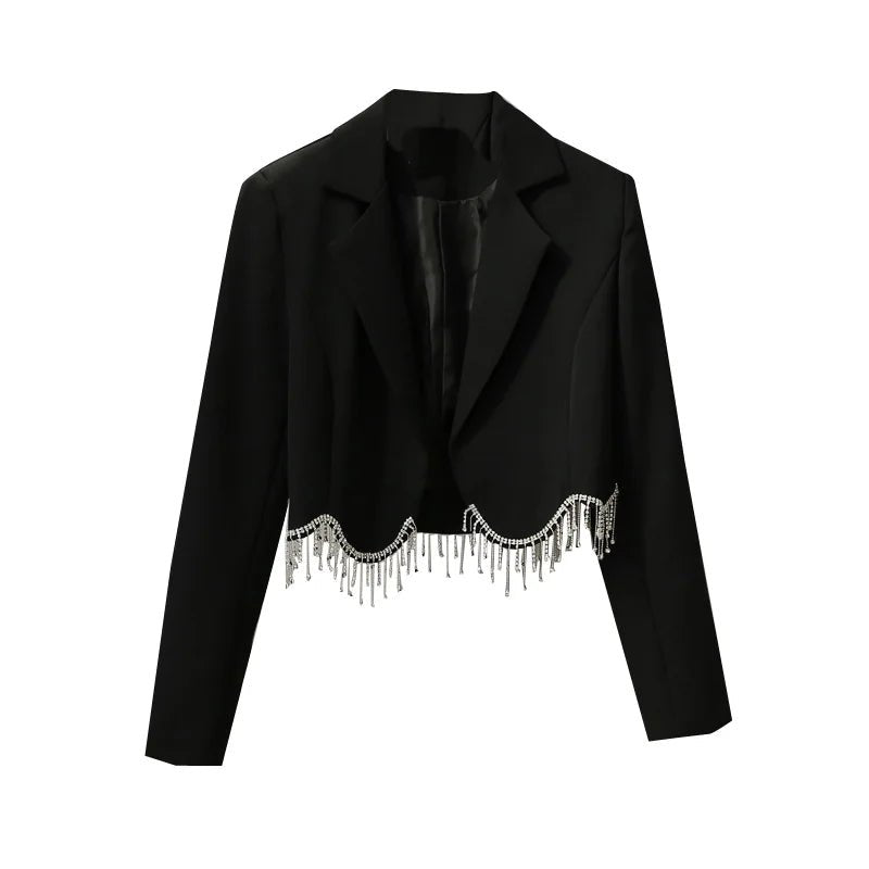 Luxury Fringe Beaded Cardigan with Crystal Tassels - GirlnamedParis