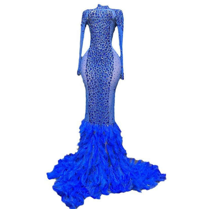 NOVANCE Dazzling Blue Silver Gown | Paris - Luxury - GirlnamedParis